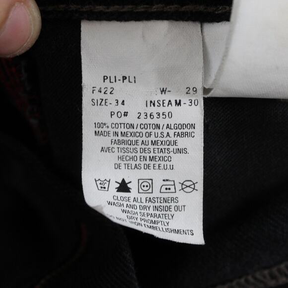 Vintage Tommy Jeans Mens 34 Black Carpenter Denim Baggy Skater 90s Y2K - Picture 9 of 16